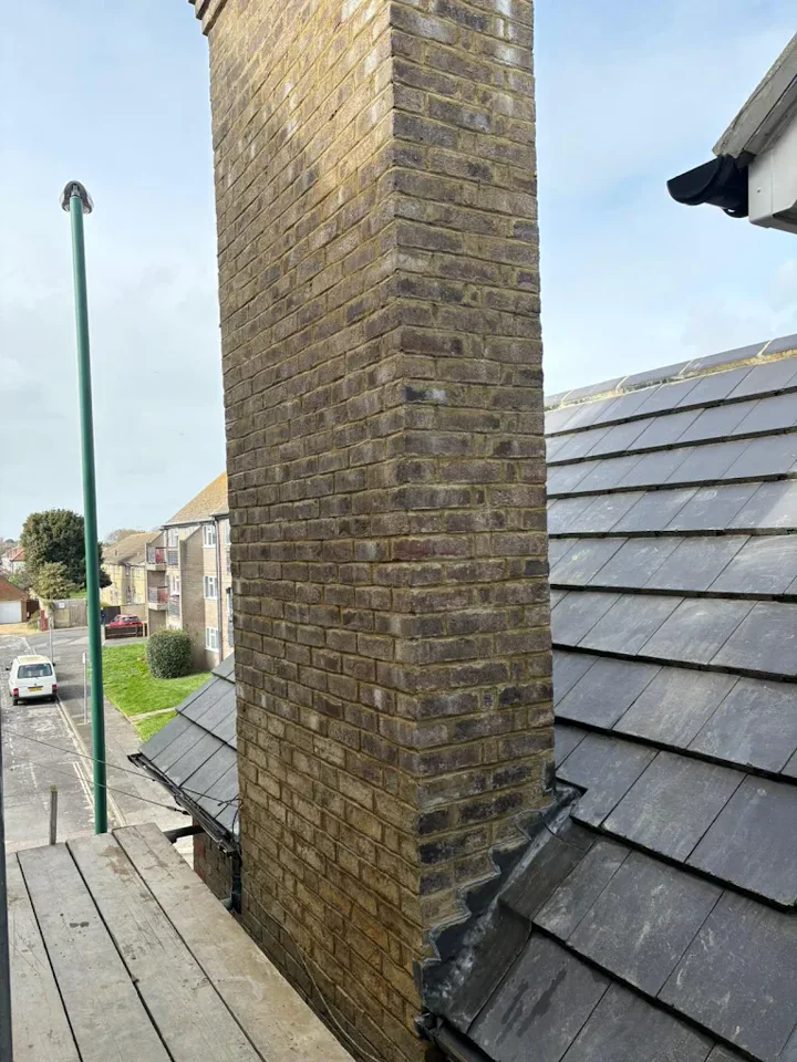 Chimney brickwork and flashing — supplied photograph