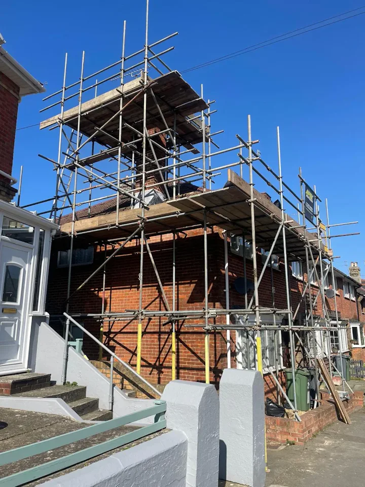 Scaffold access around a chimney — supplied photograph