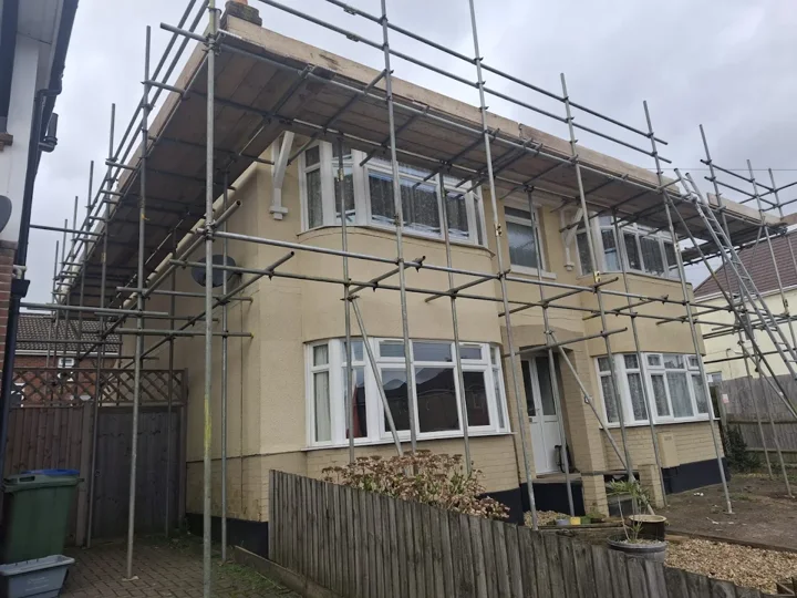 Scaffolding around a house — supplied photograph