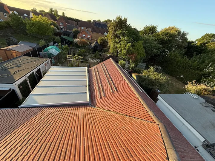 Tiled roof around a rooflight — supplied photograph