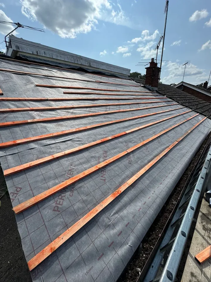 Membrane and battens across a roof slope — supplied photograph